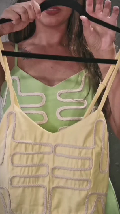 Vestido Marrant Bordado Amarelo