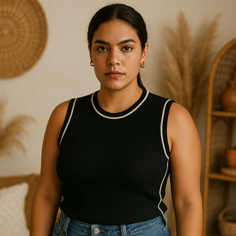 Regata Bicolor Preto e Branco