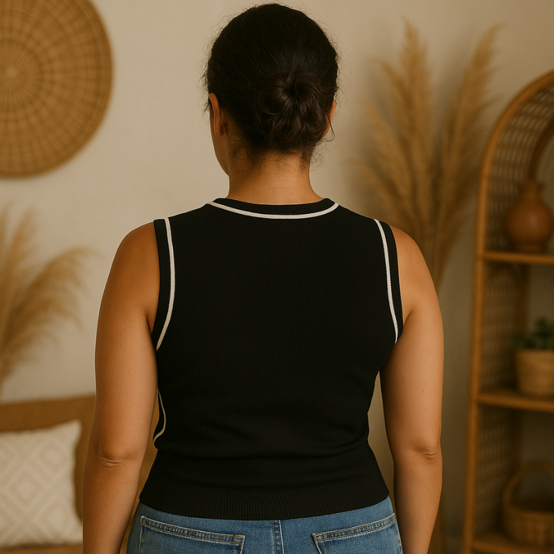 Regata Bicolor Preto e Branco