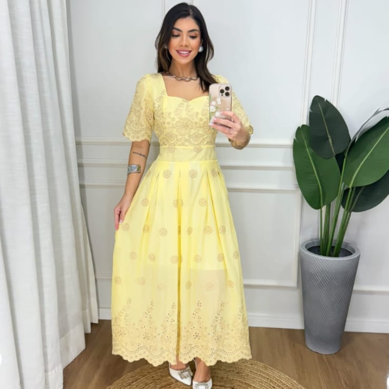 Vestido Viscolinho Estampa Floral