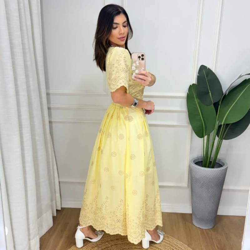 Vestido Viscolinho Estampa Floral