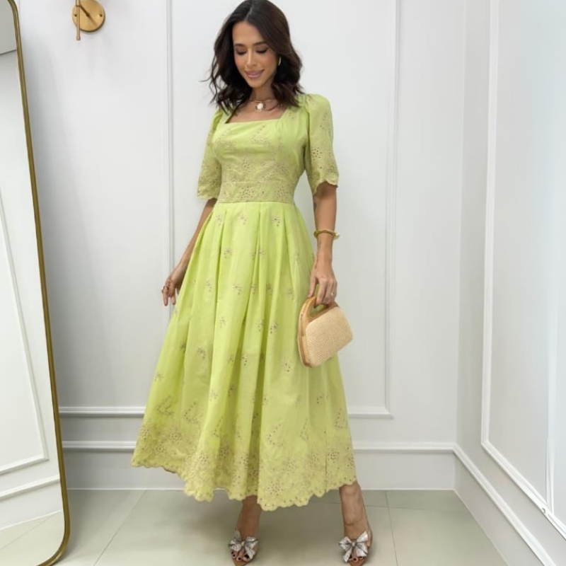 Vestido Viscolinho Estampa Floral