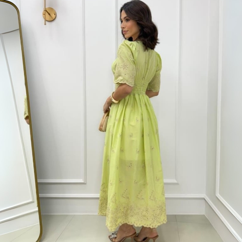 Vestido Viscolinho Estampa Floral