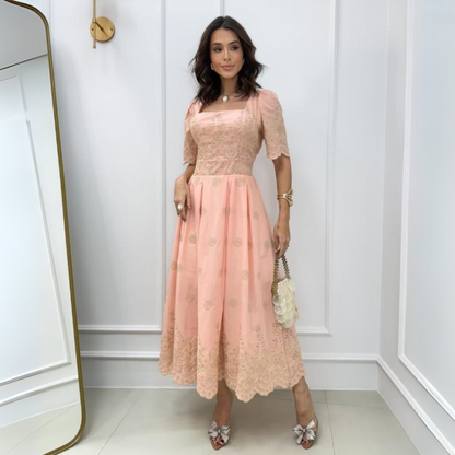 Vestido Viscolinho Estampa Floral