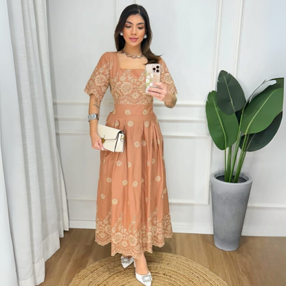 Vestido Viscolinho Estampa Floral