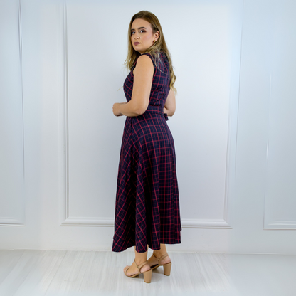 Vestido Xadrez Midi Aurora