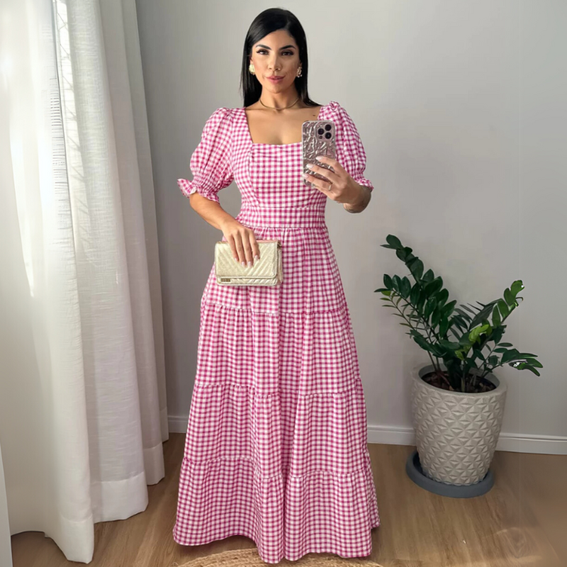 Vestido Xadrez Maiara Rosa